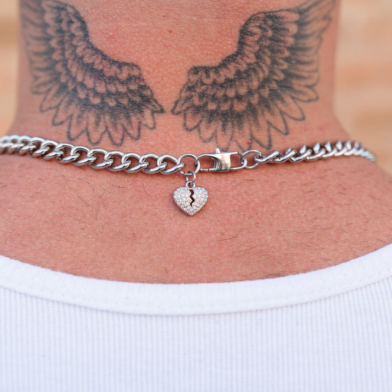 Broken Hearts Necklace - Silver RG1008S - rgmntco