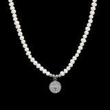 Compass Pearl Necklace - Silver RG186S - rgmntco