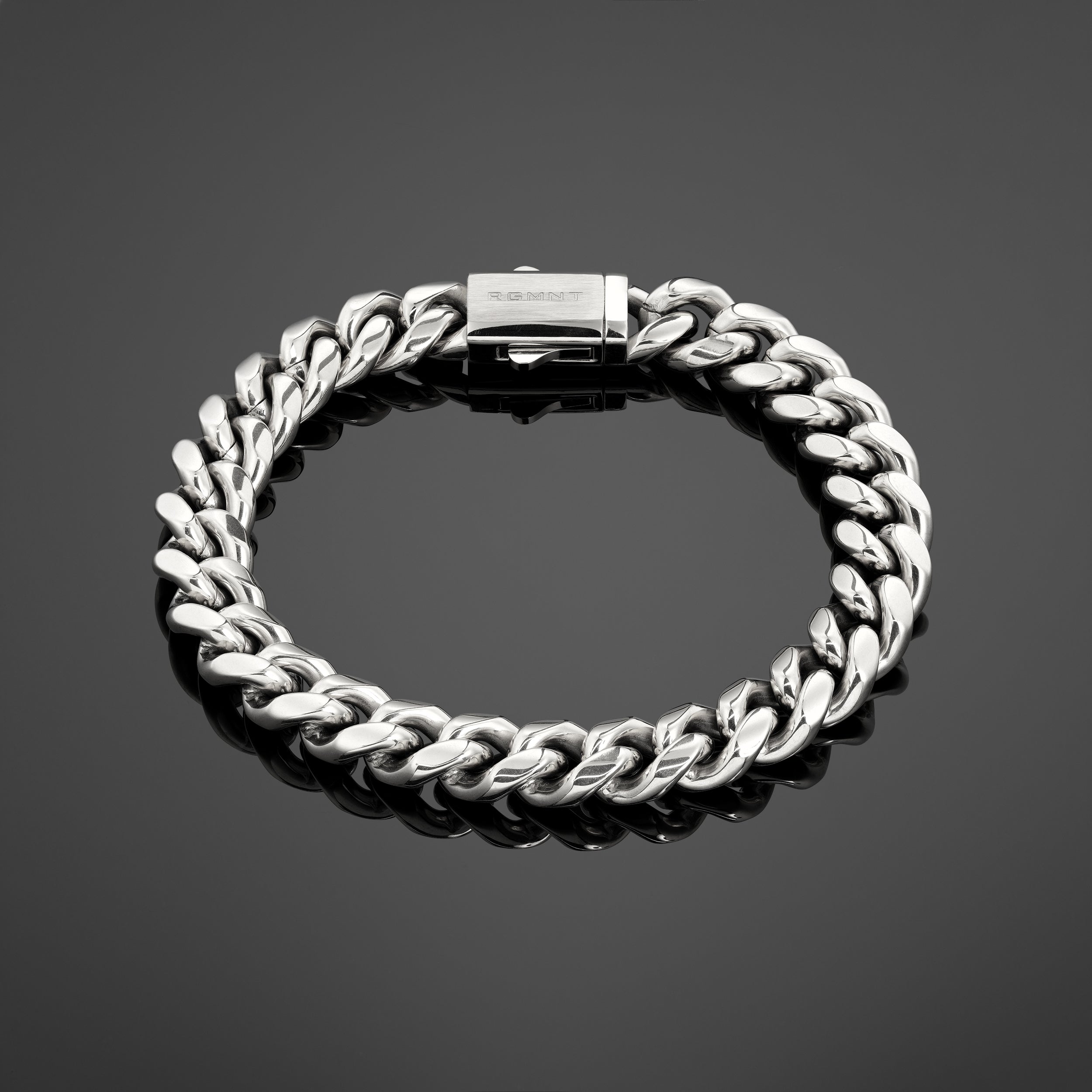 Cuban Link Bracelet 10mm - Silver RG3001 - rgmntco