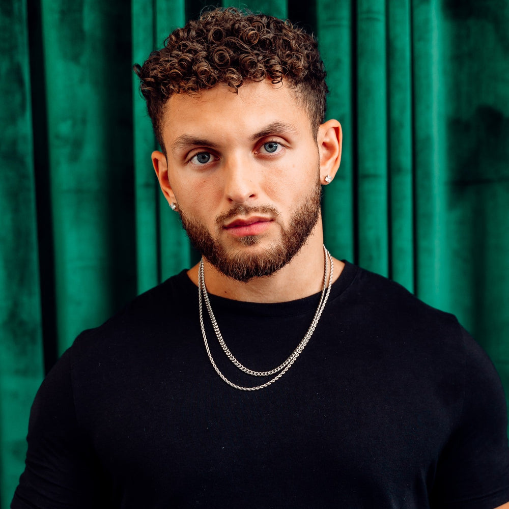 Cuban Link+ Rope Chain Stack - Silver RG132+RG123