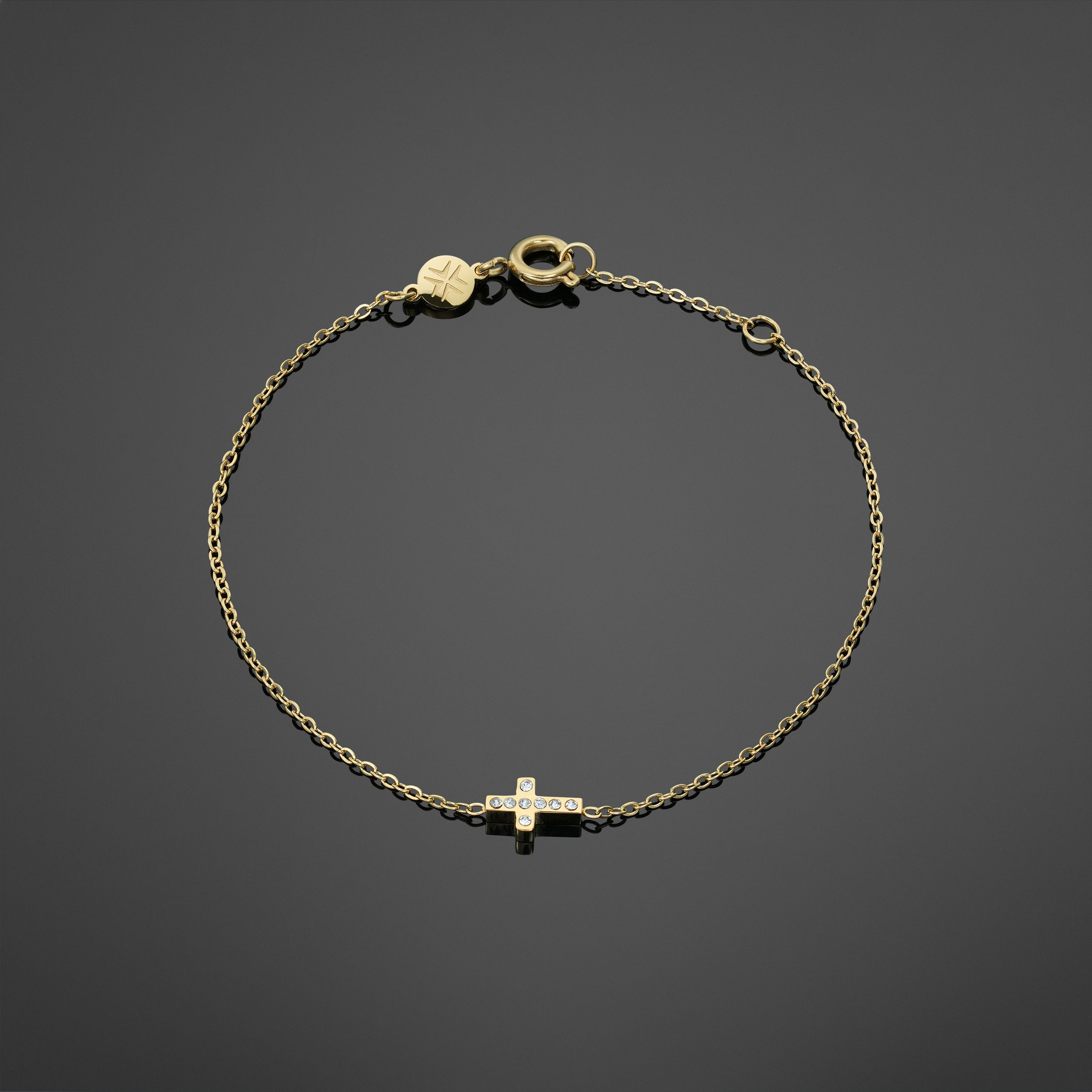 Diamond Cross Bracelet - Gold RG3005G - rgmntco