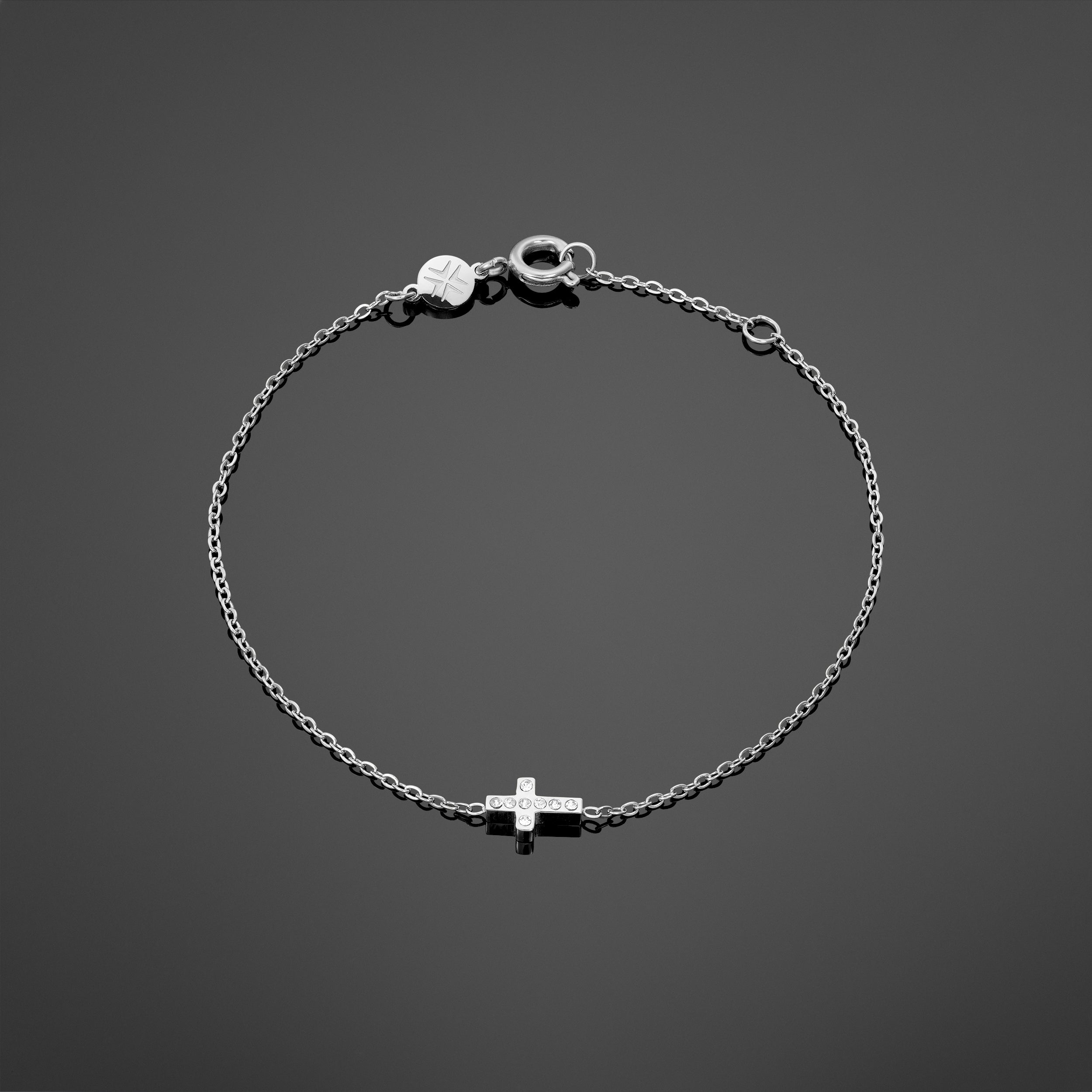 Diamond Cross Bracelet - Silver RG3005S - rgmntco