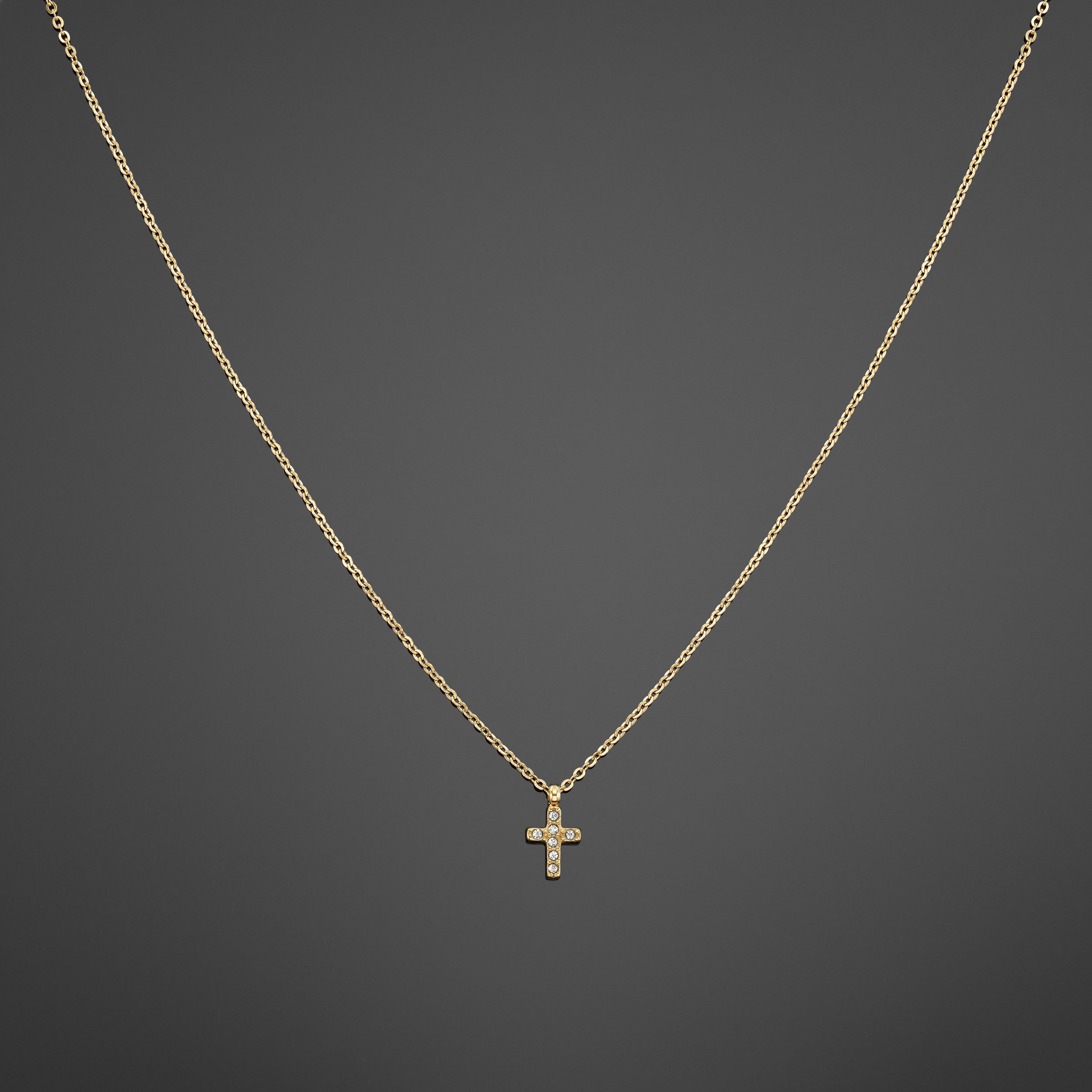 Diamond Cross Pendant - Gold RG1018G - rgmntco