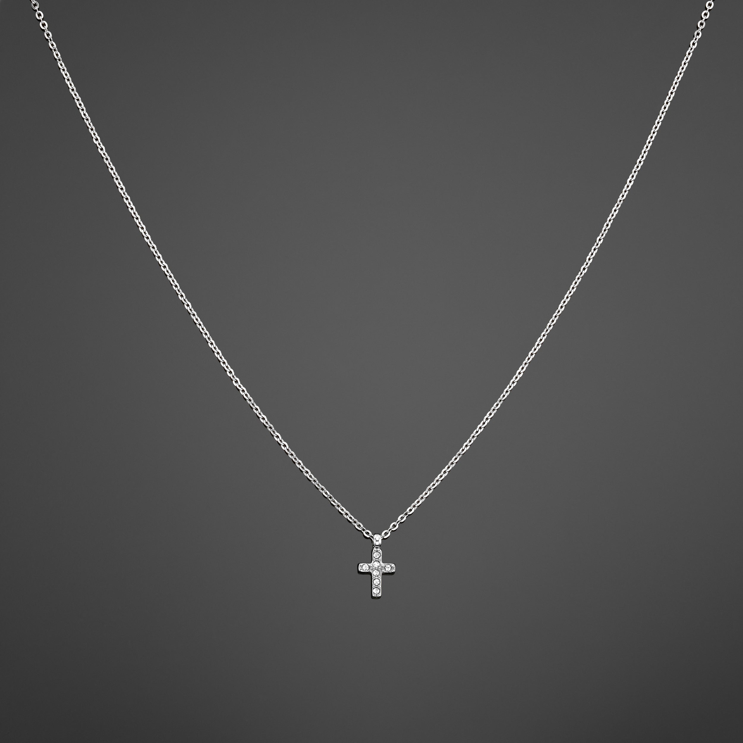 Diamond Cross Pendant - Silver RG1018S - rgmntco