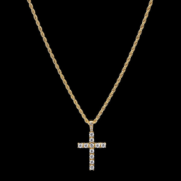 Iced Cross Pendant - Gold RG188G - rgmntco