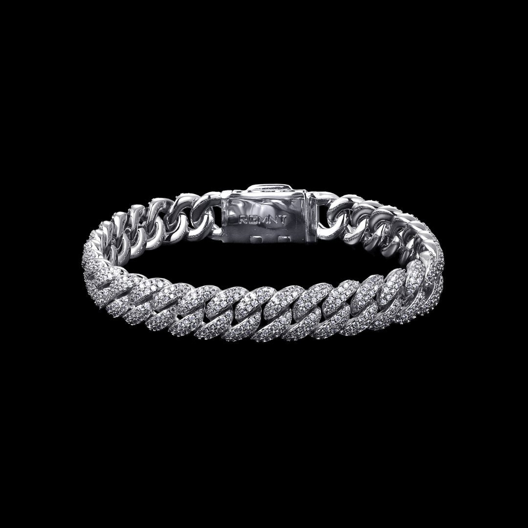 Iced Cuban Bracelet 10mm - Silver RG362 - rgmntco