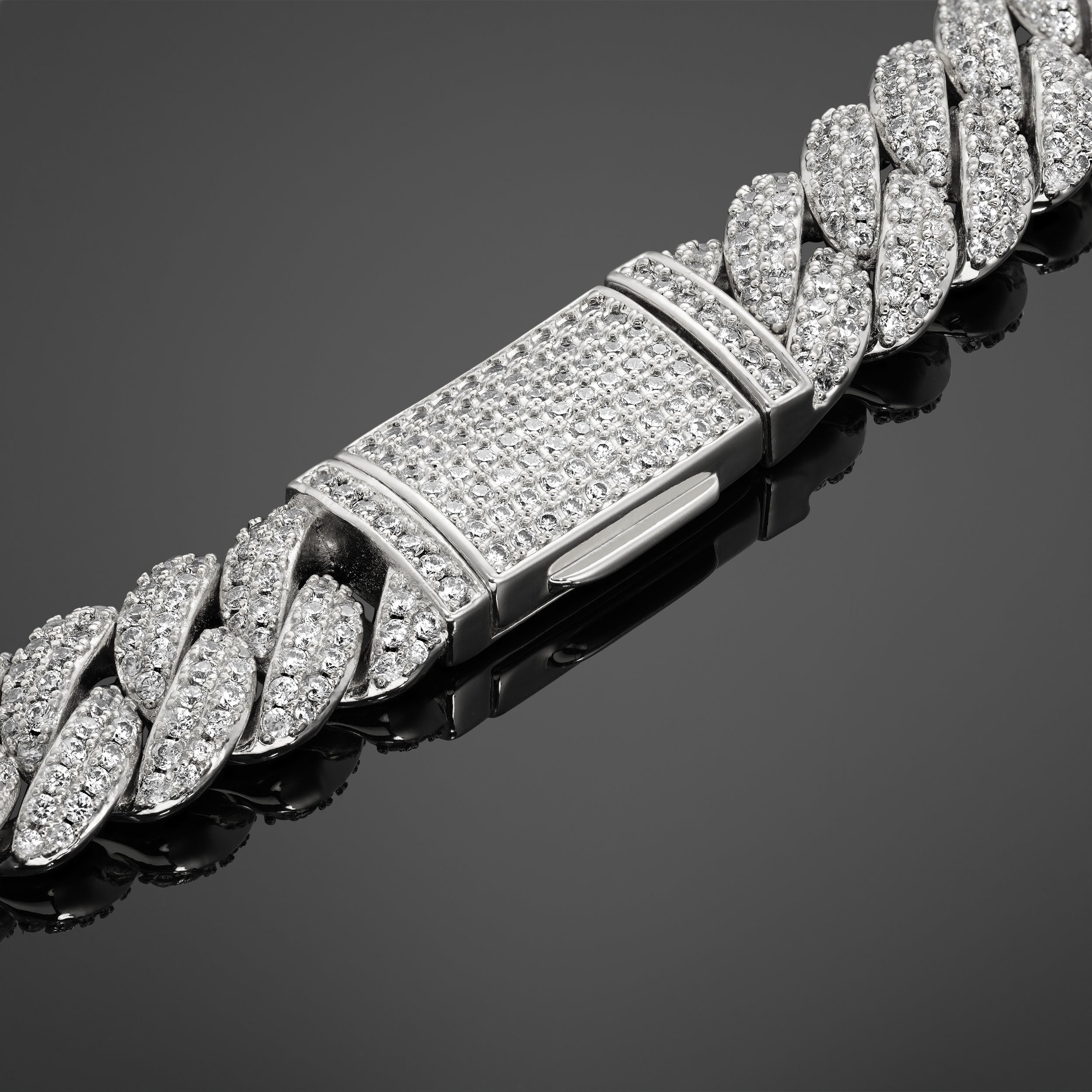 Iced Cuban Bracelet 10mm - Silver RG362 - rgmntco