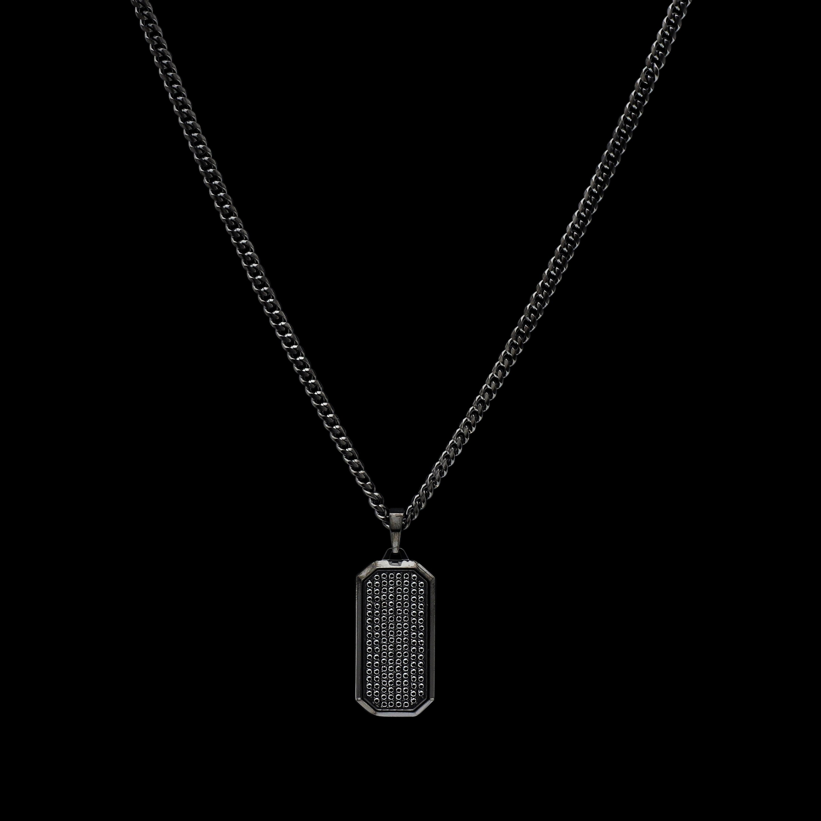 Iced Dog Tag Pendant - Black RG190B - rgmntco