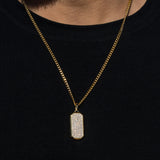 Iced Dog Tag Pendant - Gold RG190G - rgmntco