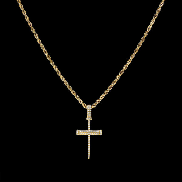 Iced Nail Cross - Gold RG114G - rgmntco