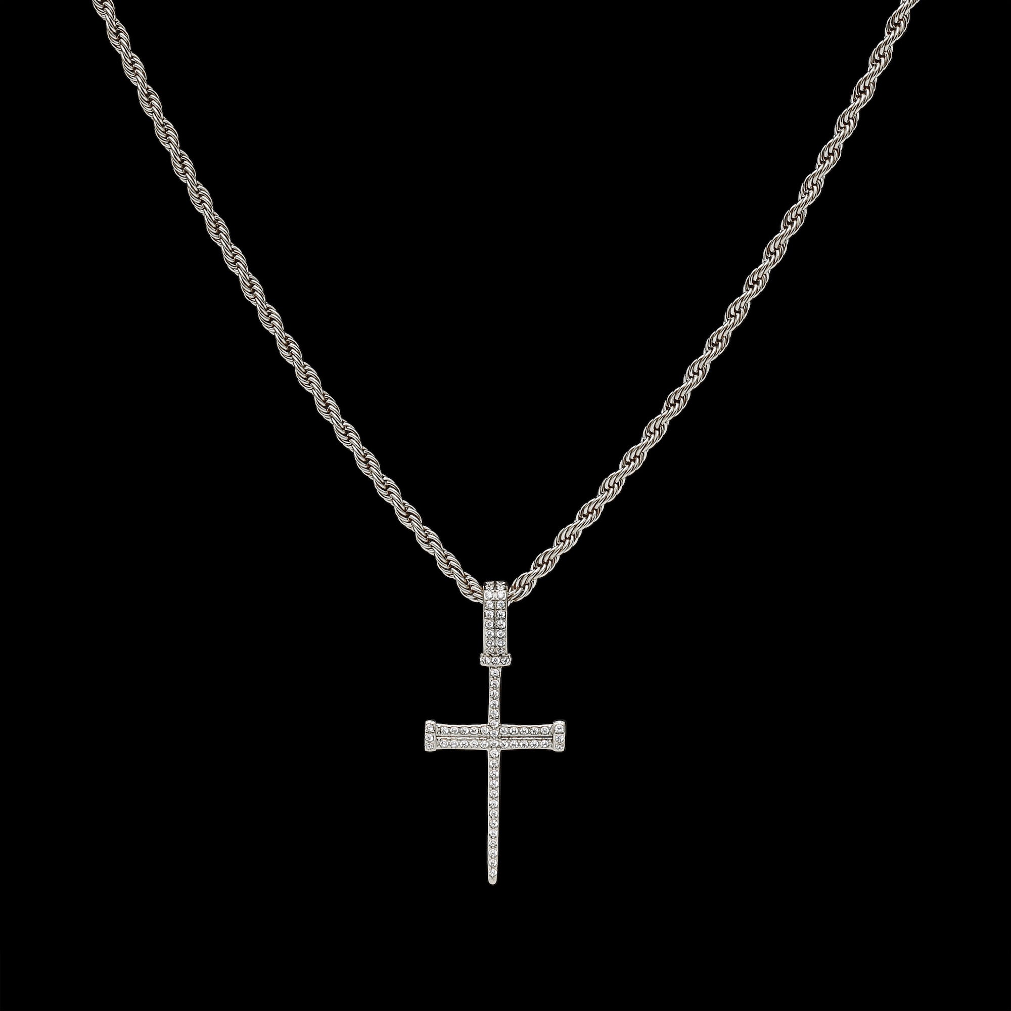 Iced Nail Cross - Silver RG114S - rgmntco