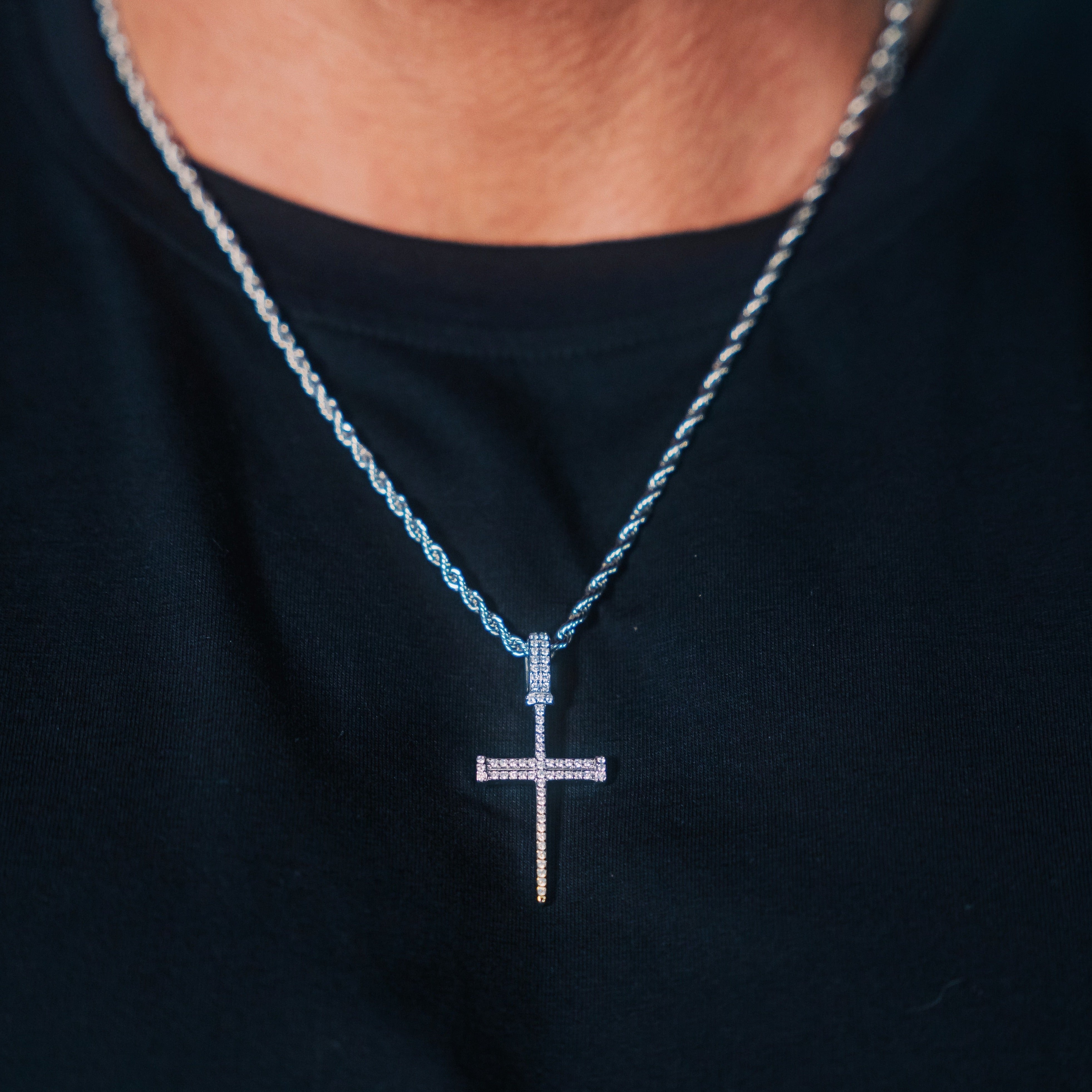 Iced Nail Cross - Silver RG114S - rgmntco