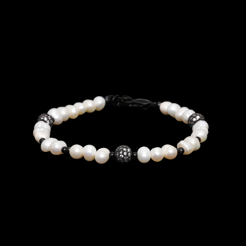 Iced Pearl Bracelet - Black RG371B - rgmntco