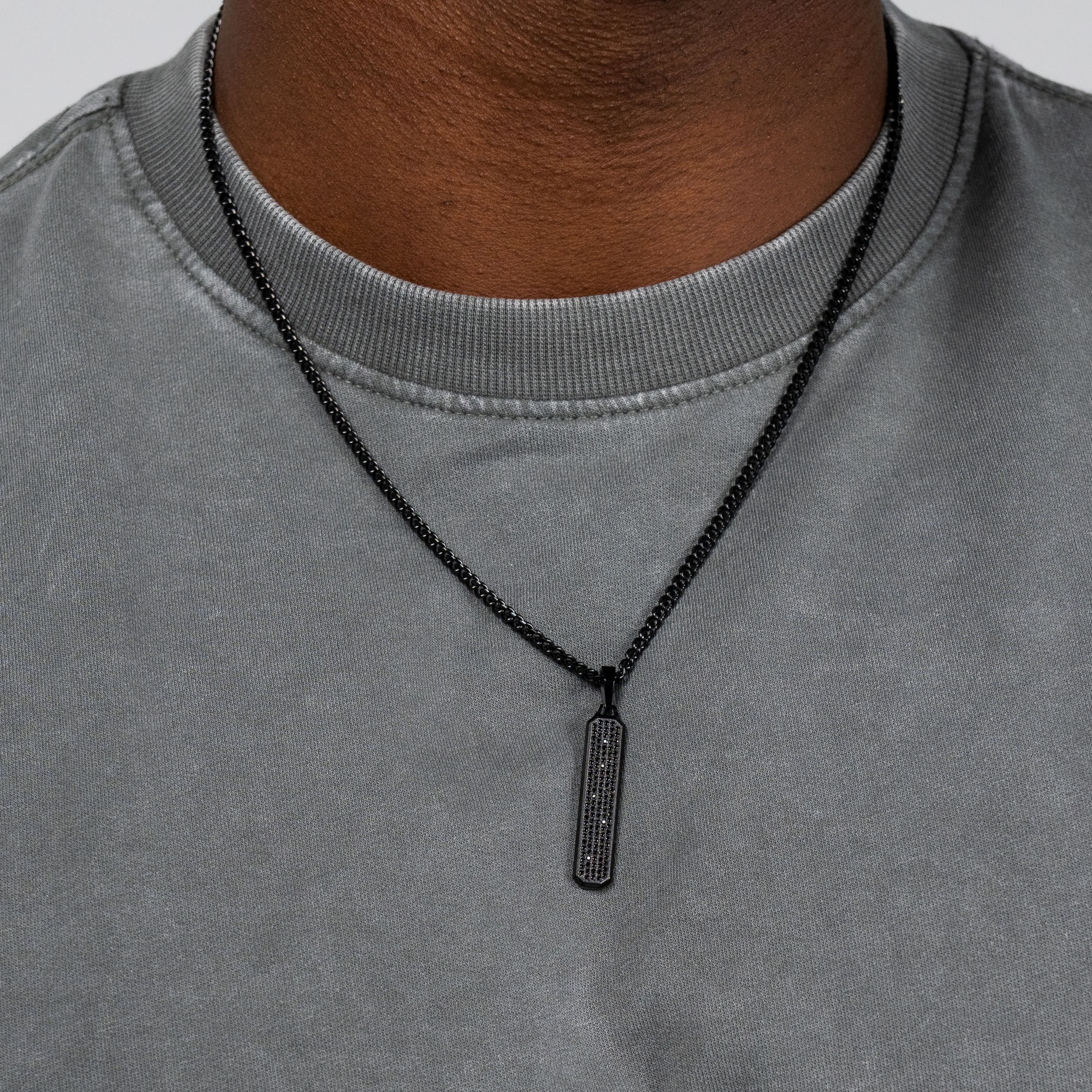 Iced Tag Pendant - Black RG189B - rgmntco