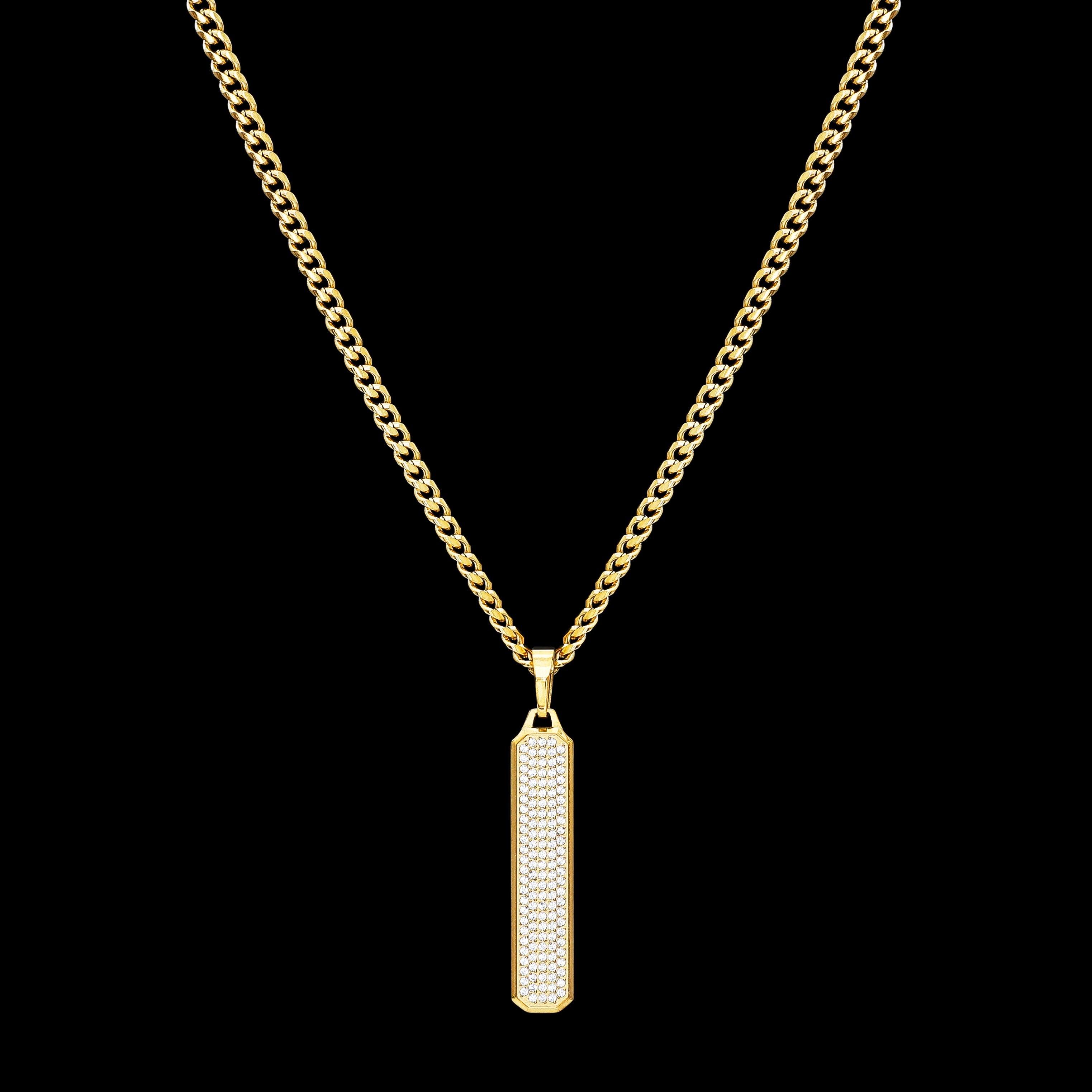 Iced Tag Pendant - Gold RG189G - rgmntco