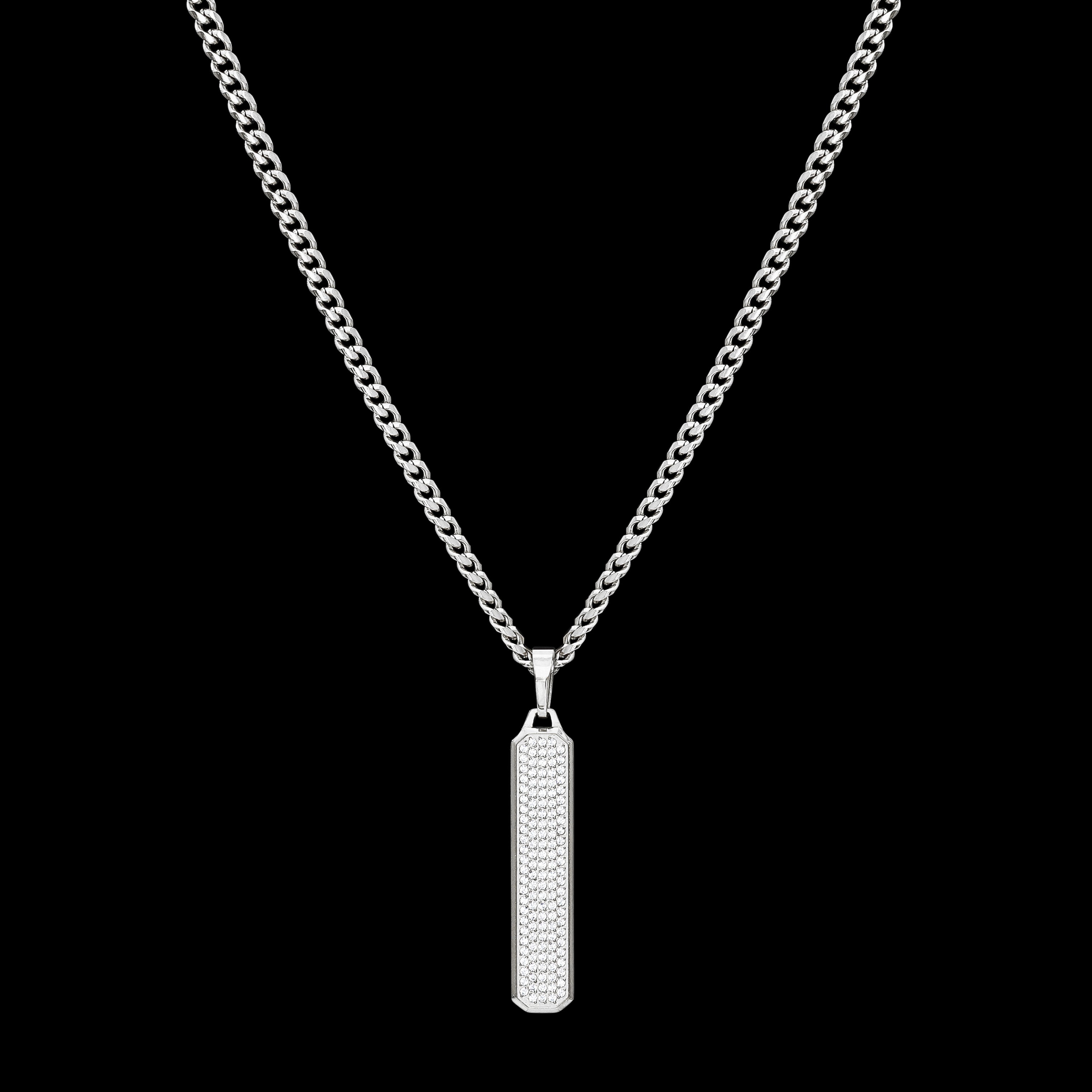 Iced Tag Pendant - Silver RG189S - rgmntco