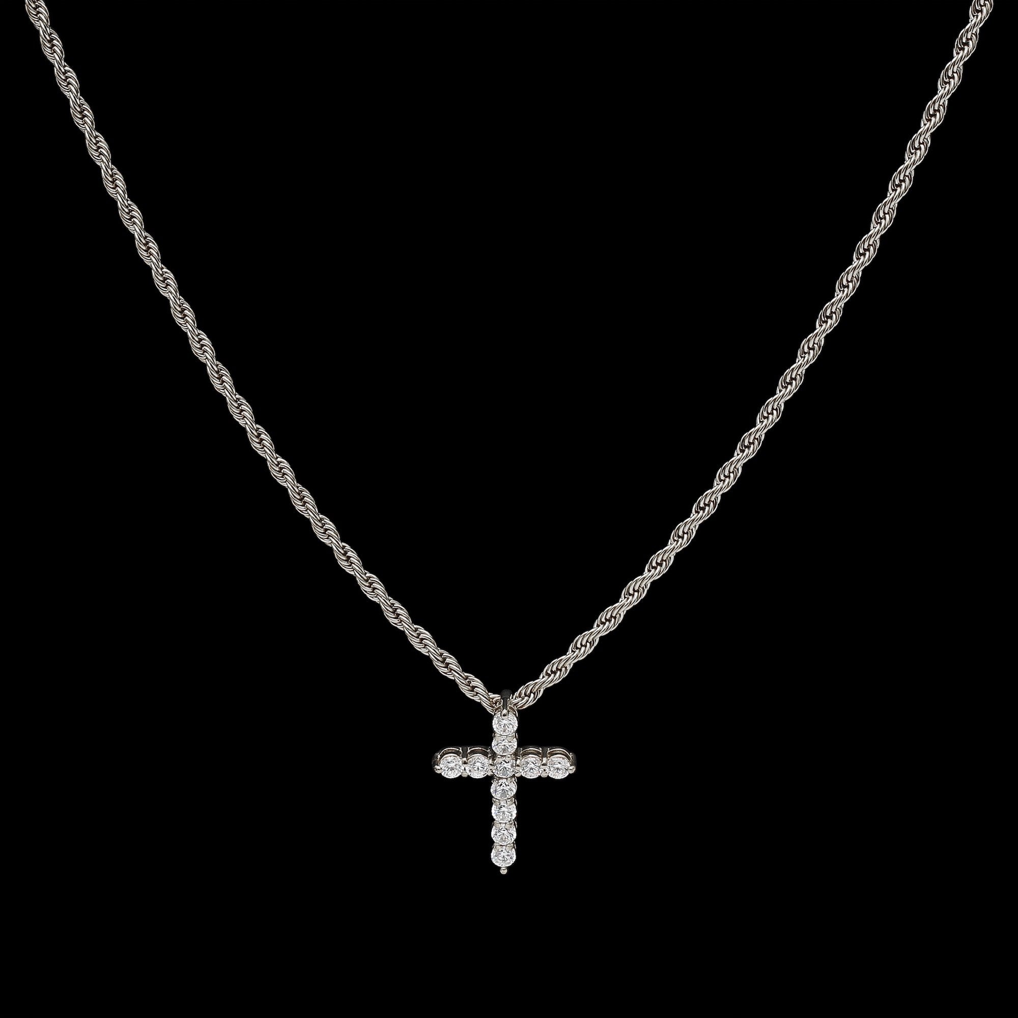 Mini Iced Cross Pendant - Silver RG111S - rgmntco