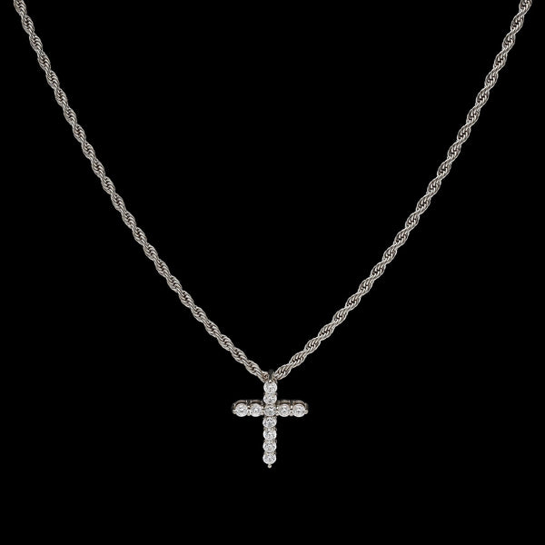 Mini Iced Cross Pendant - Silver RG111S - rgmntco