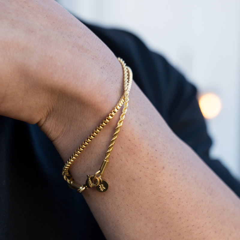 Minimal Box Bracelet - Gold RG376 - rgmntco