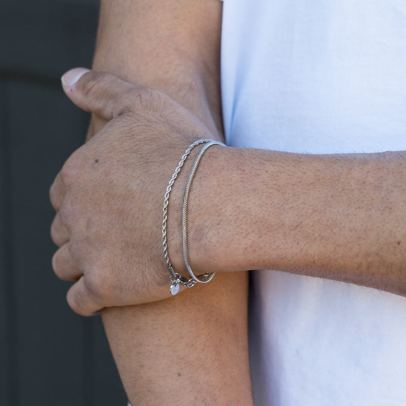 Minimal Rope Bracelet - Silver RG379 - rgmntco