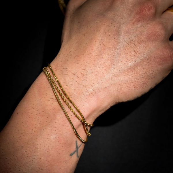 Minimal Snake Bracelet - Gold RG372 - rgmntco