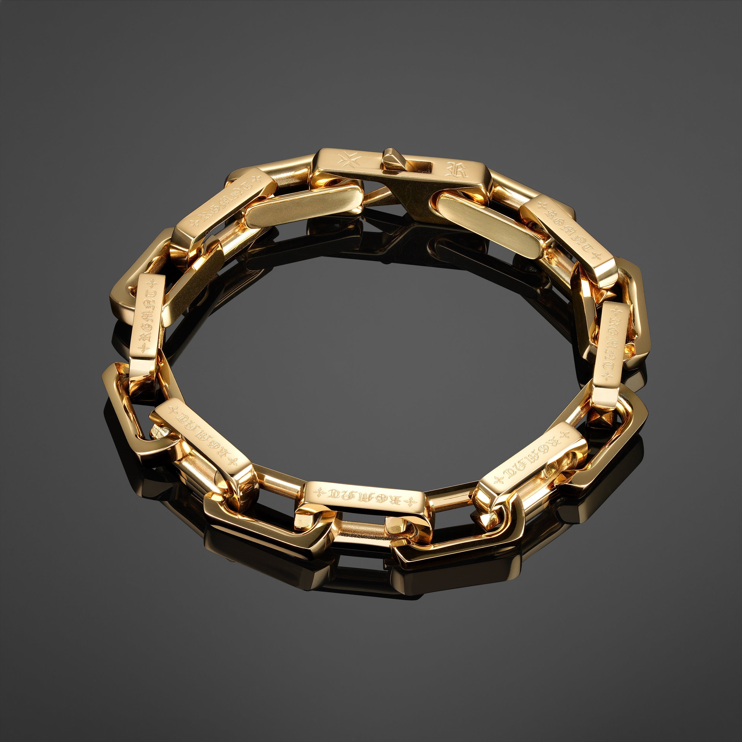 Monogram Link Bracelet - Gold RG3008 - rgmntco