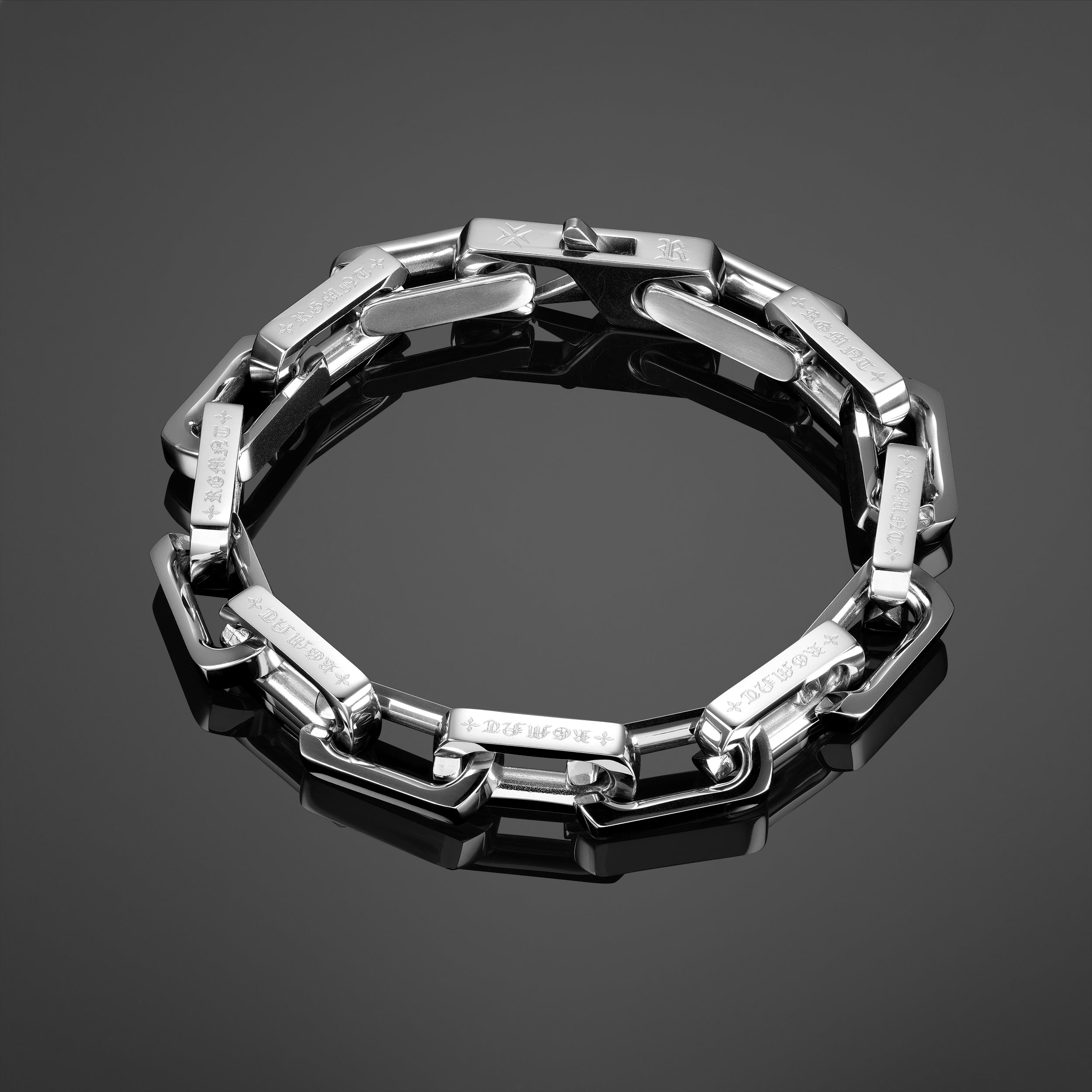 Monogram Link Bracelet - Silver RG3009 - rgmntco