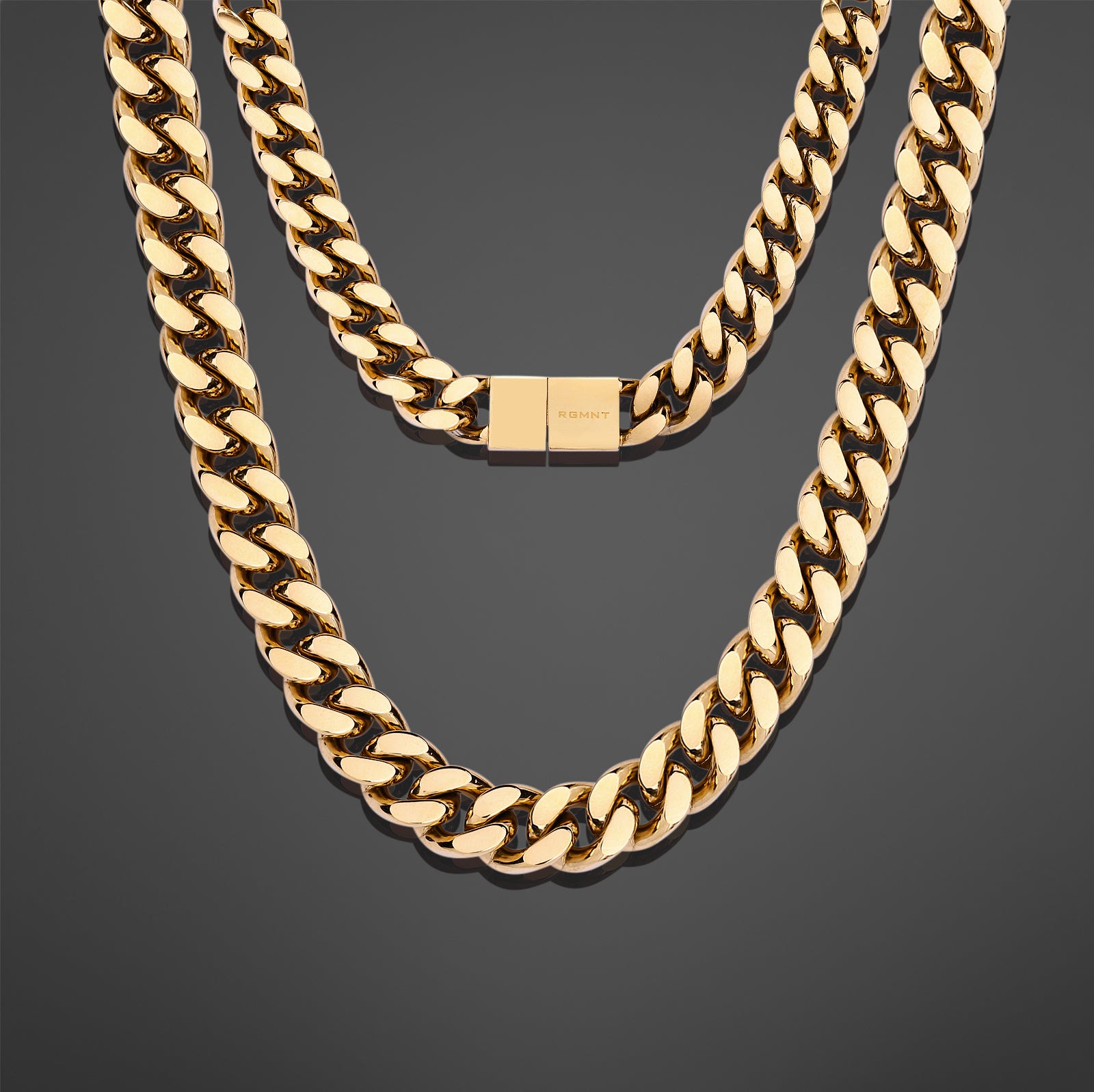 The Beveled Cuban Chain 11mm - Gold RG1021