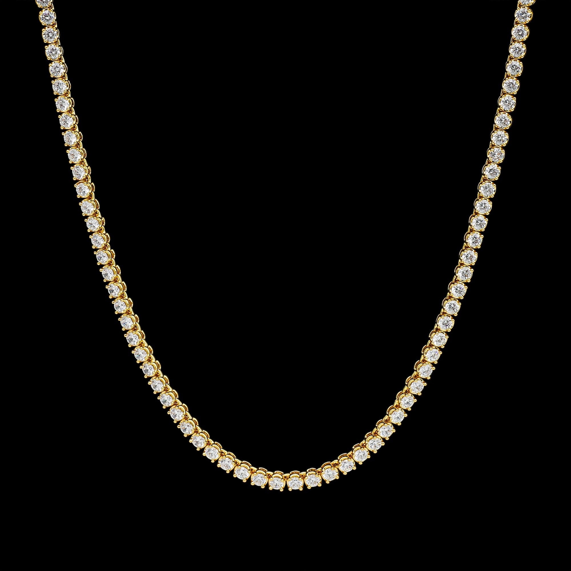 Rounded Tennis Chain 4mm - Gold RG108G - rgmntco