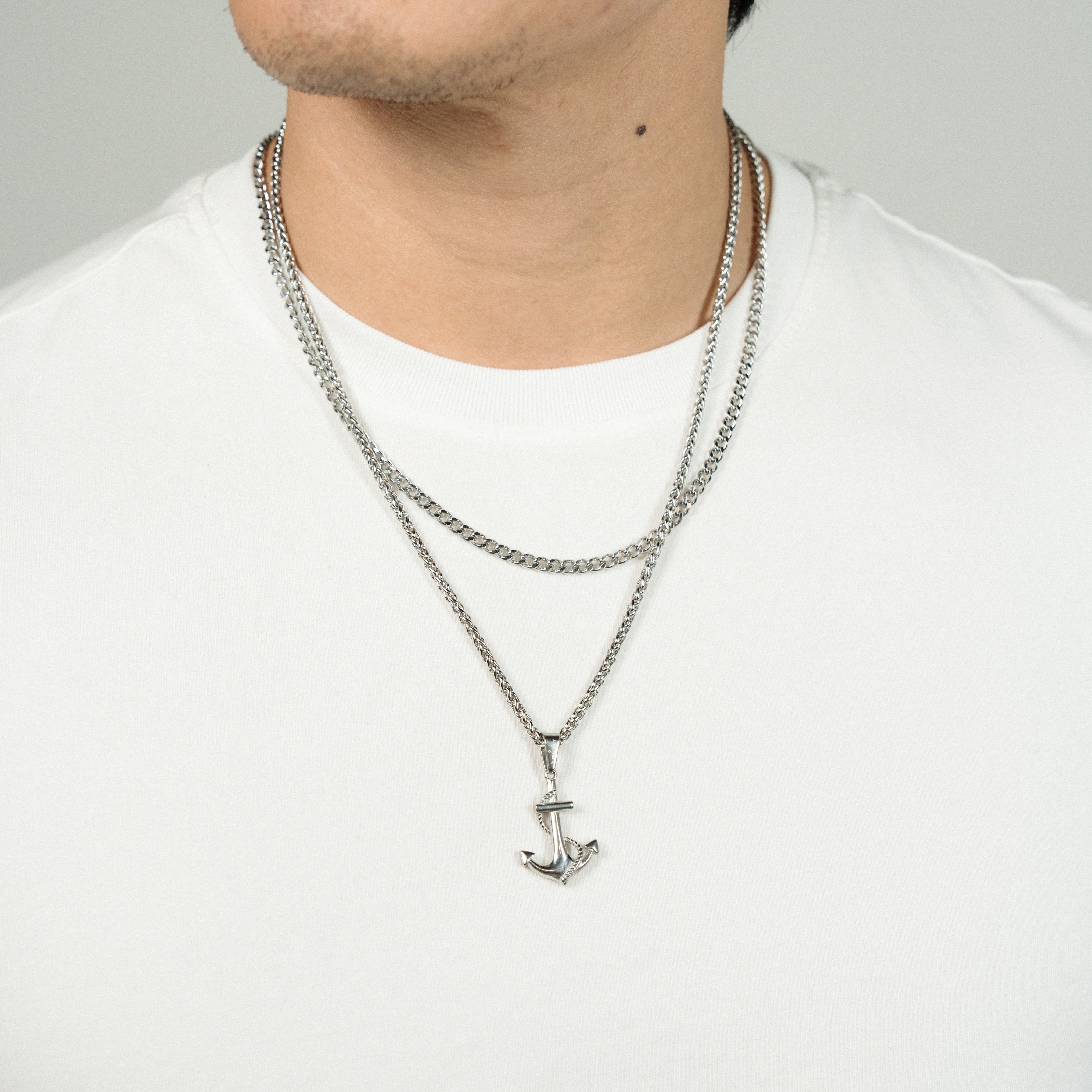 The Anchor Pendant Set - Silver RG1010S - rgmntco