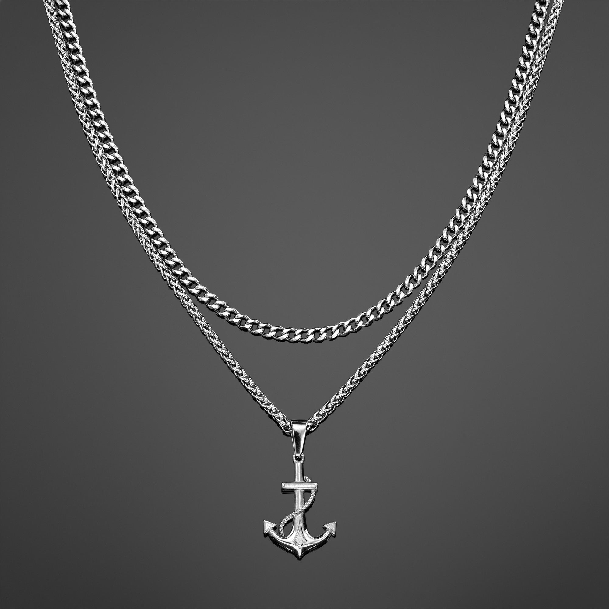 The Anchor Pendant Set - Silver RG1010S - rgmntco