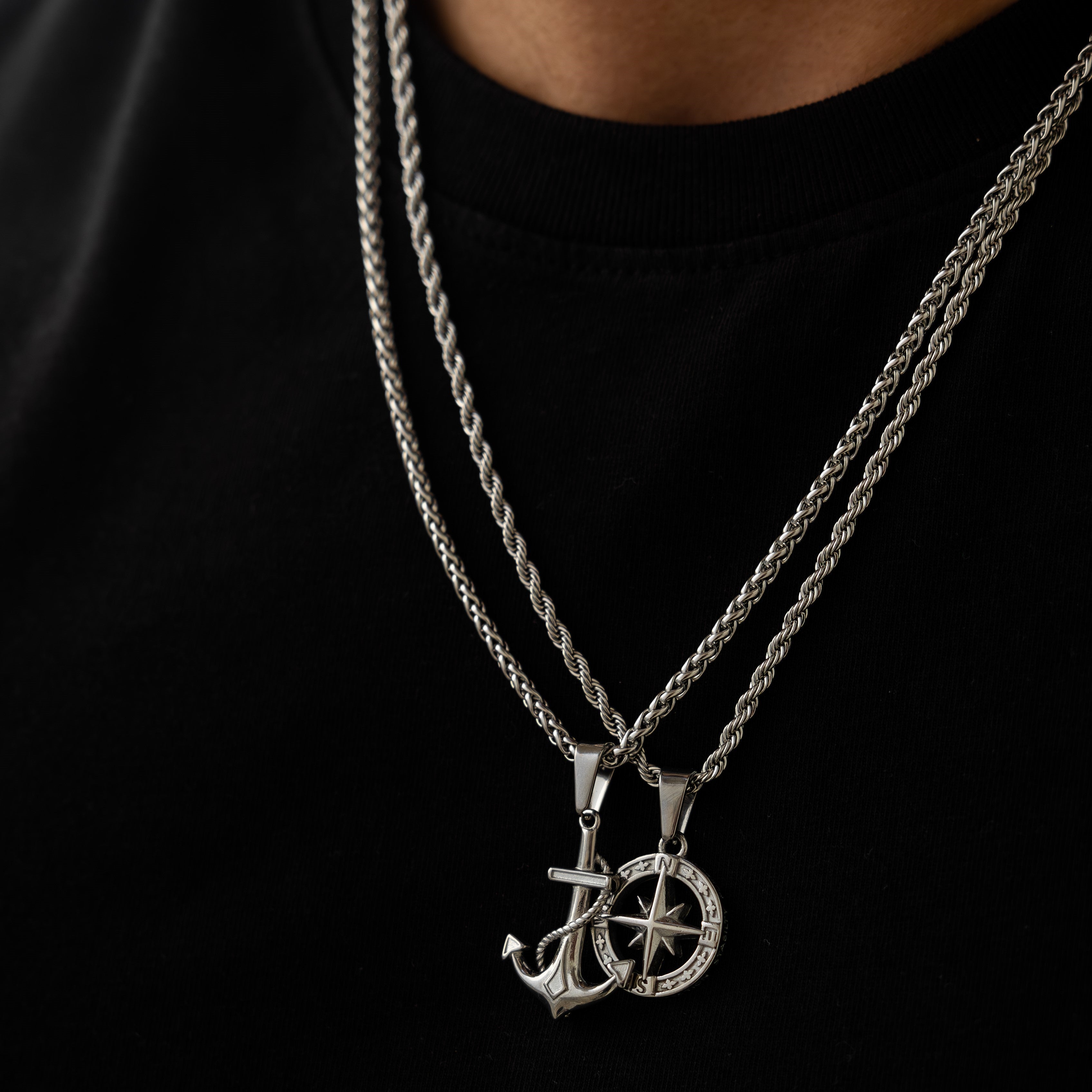 The Anchor Pendant Set - Silver RG1010S - rgmntco