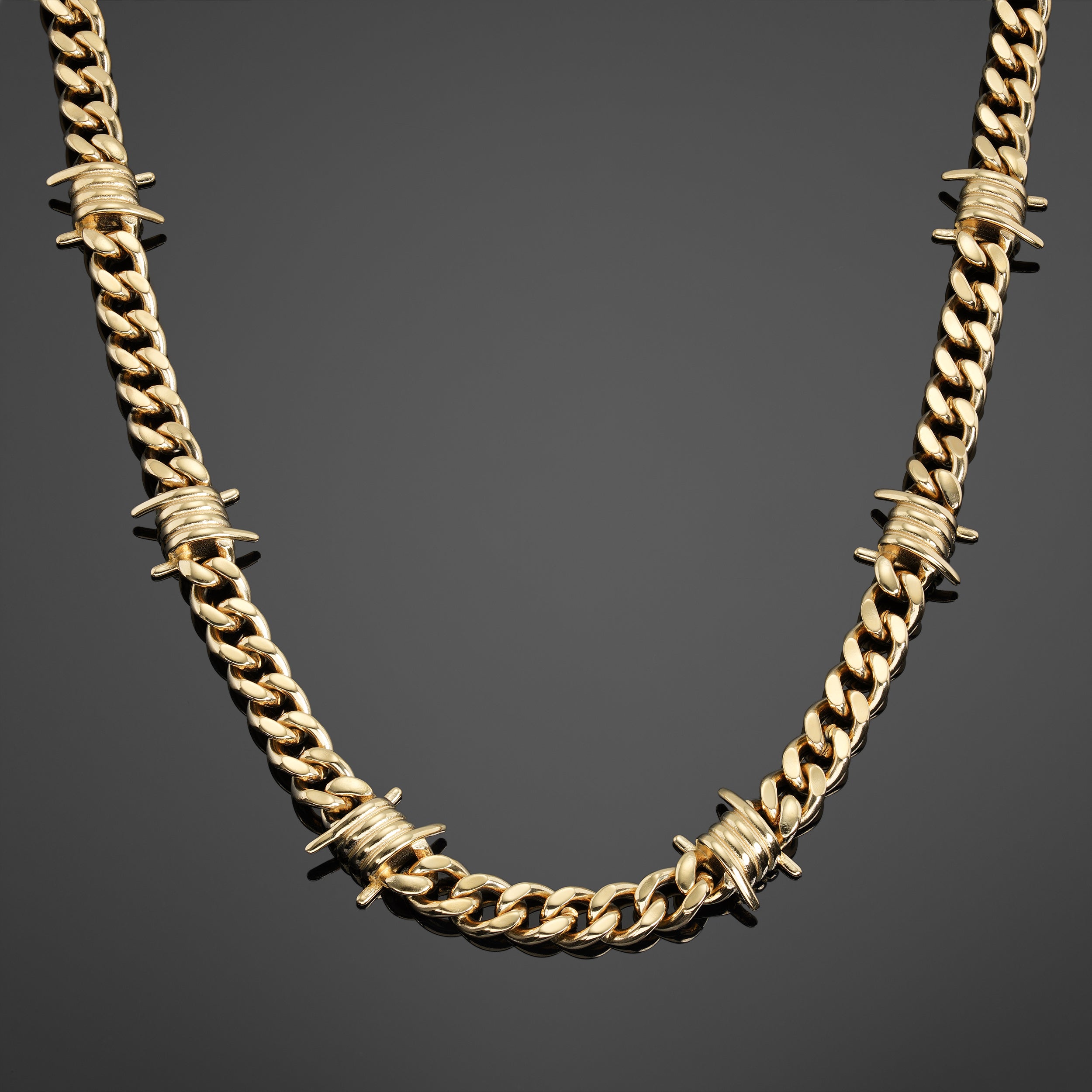 The Barbed Wire Cuban Chain - Gold RG1007 - rgmntco