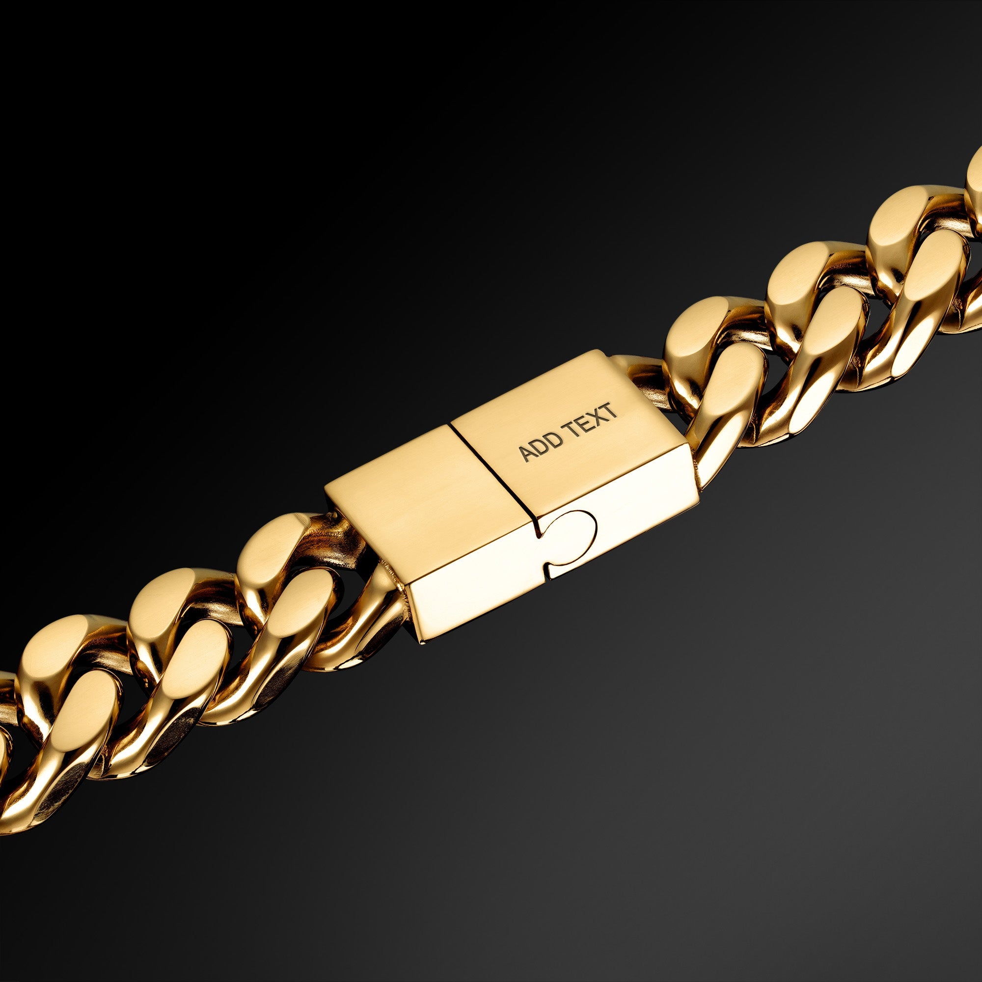 The Beveled Cuban Bracelet 11mm - Gold RG3007 - rgmntco