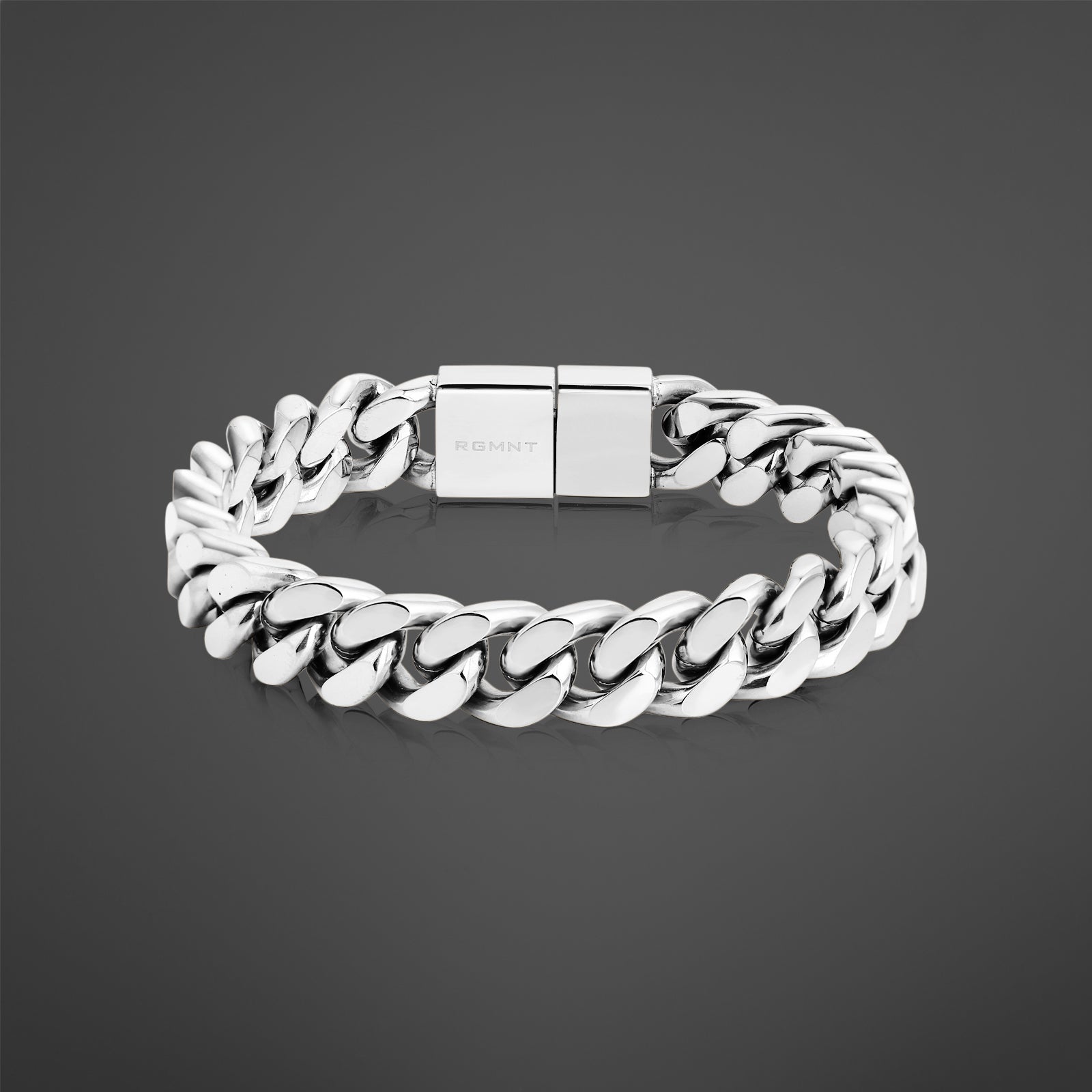 The Beveled Cuban Bracelet 11mm - Silver RG3006 - rgmntco