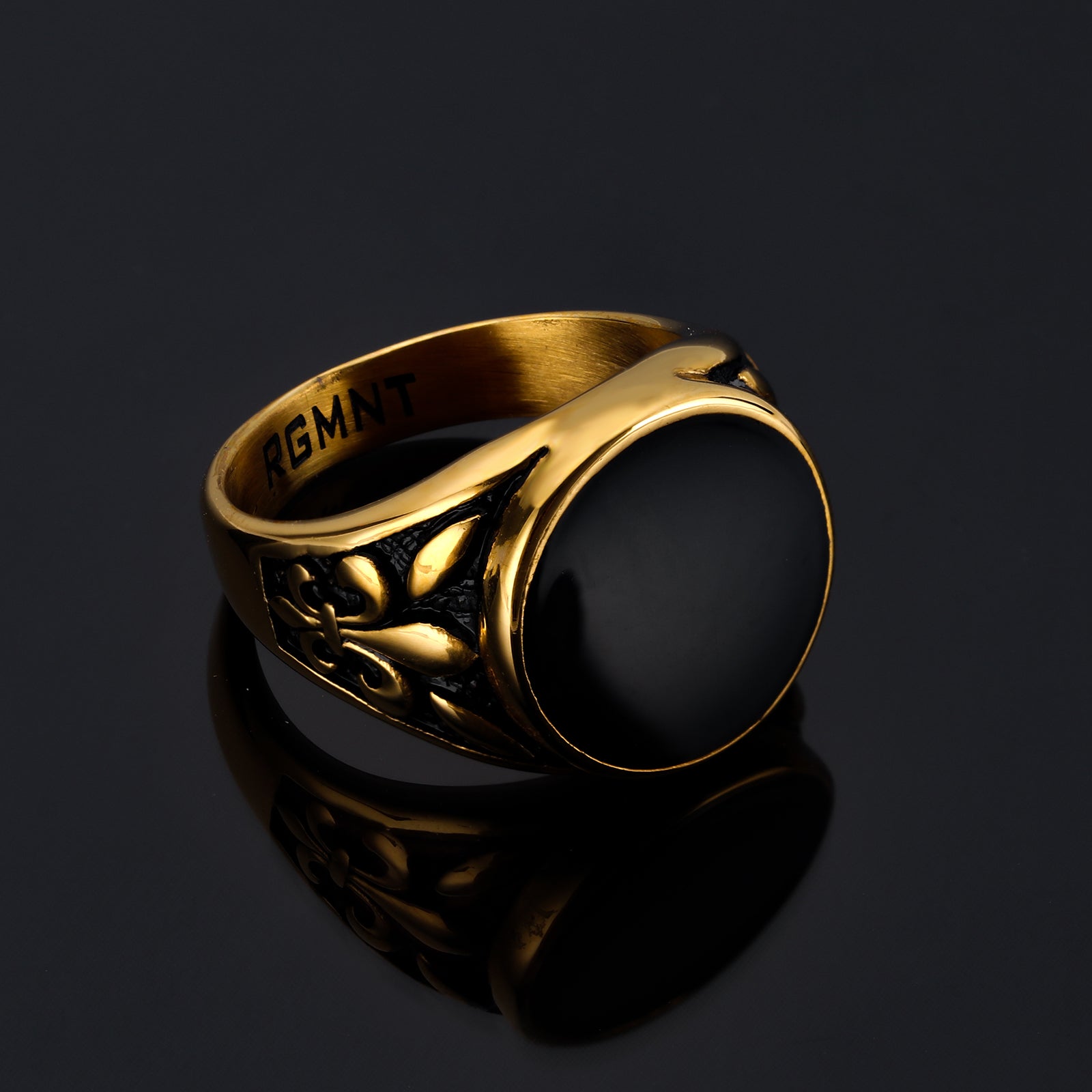 The Black Mirror Ring - Gold RG232G - rgmntco