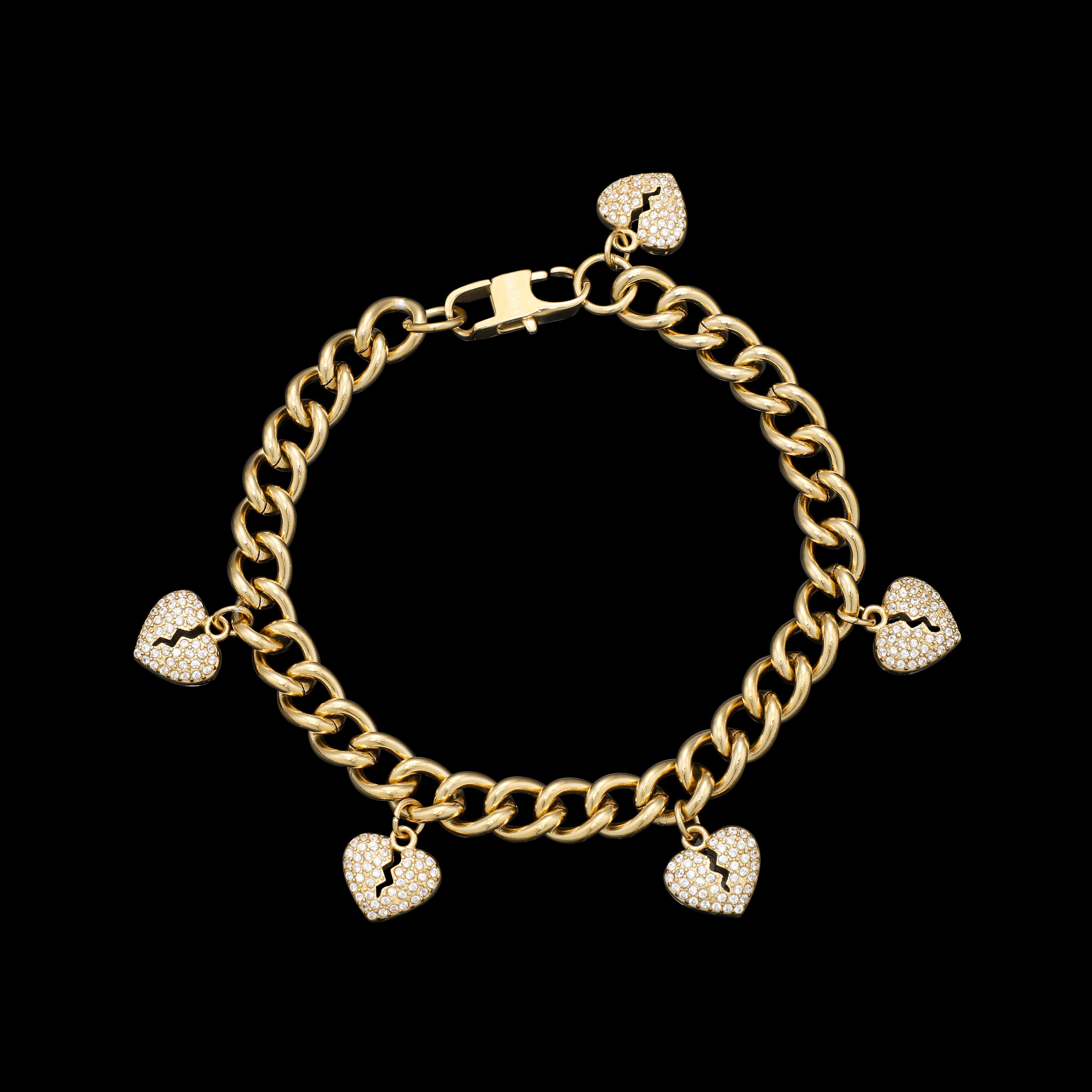 The Broken Hearts Bracelet - Gold RG399G - rgmntco