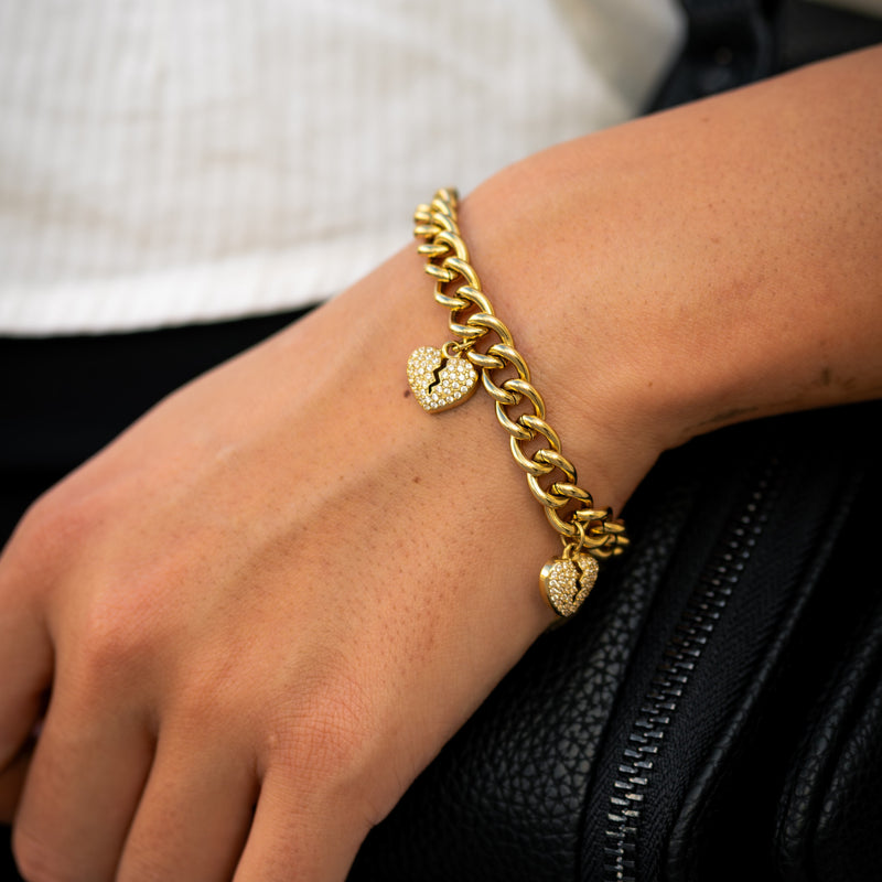 The Broken Hearts Bracelet - Gold RG399G - rgmntco