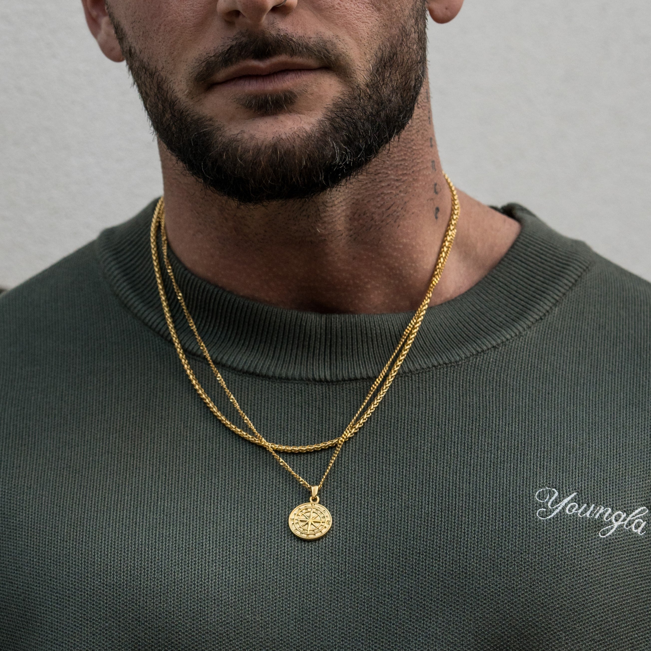 The Compass Pendant Stack - Gold RG147 +RG151 - rgmntco