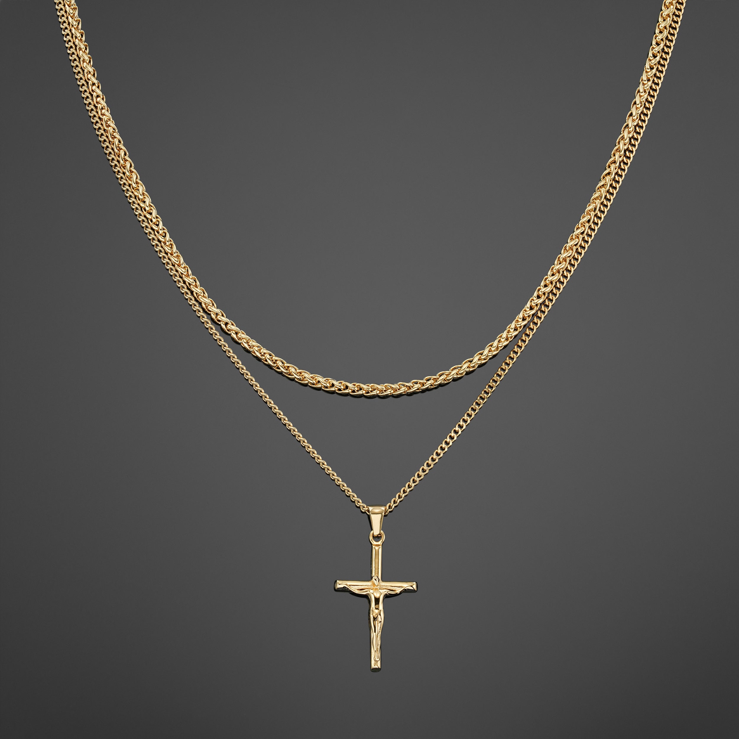 The Cross Pendant Stack - Gold RG149 + RG151 - rgmntco