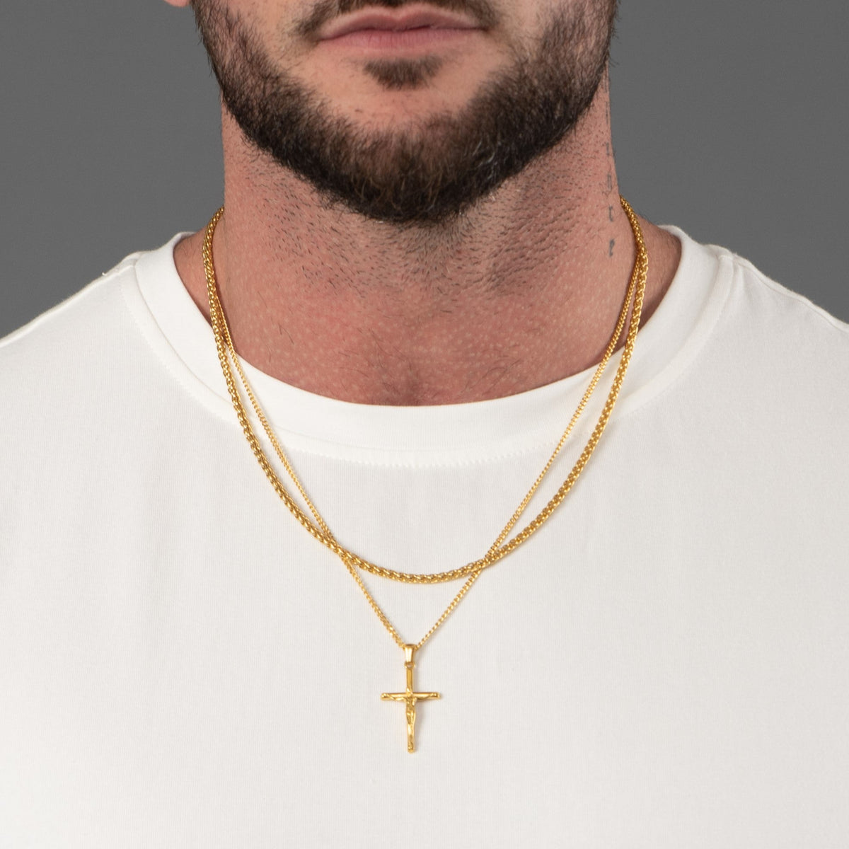 The Cross Pendant Stack - Gold RG149 + RG151