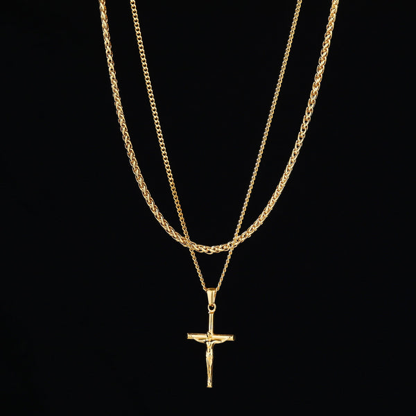 The Cross Pendant Stack - Gold RG149 + RG151 - rgmntco