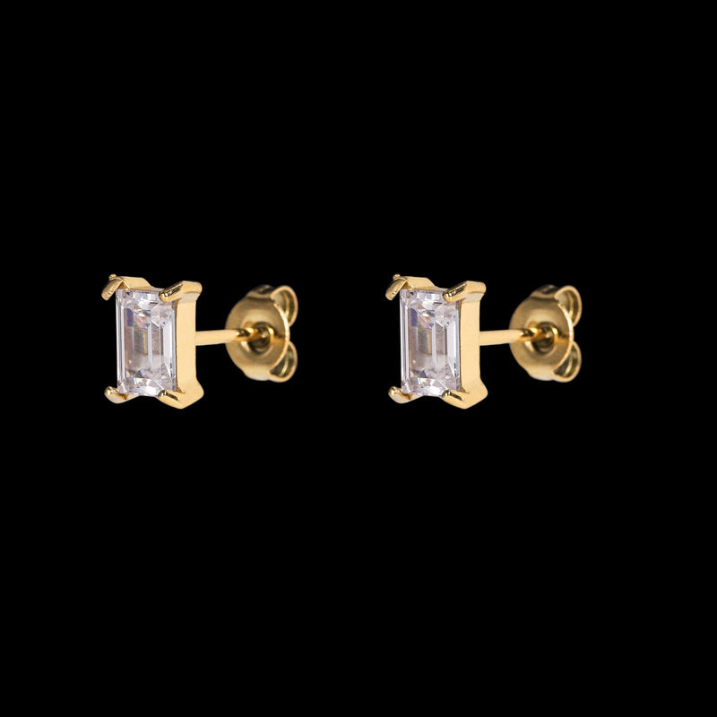 The Emerald Cut Earring - Gold RG416G - rgmntco