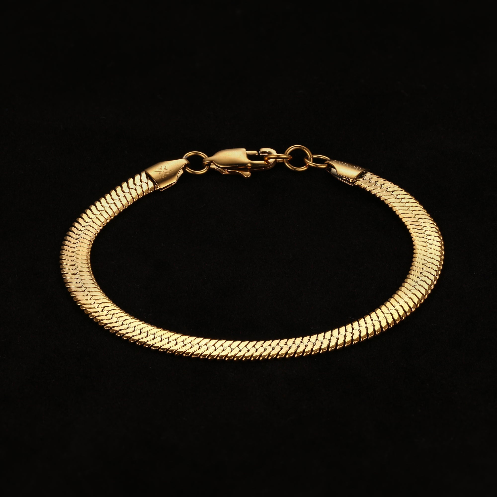 The Herringbone Bracelet 6mm - Gold RG356 - rgmntco