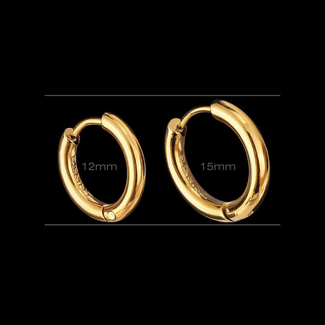 Thin Hoop Earrings - Gold RG410 - rgmntco