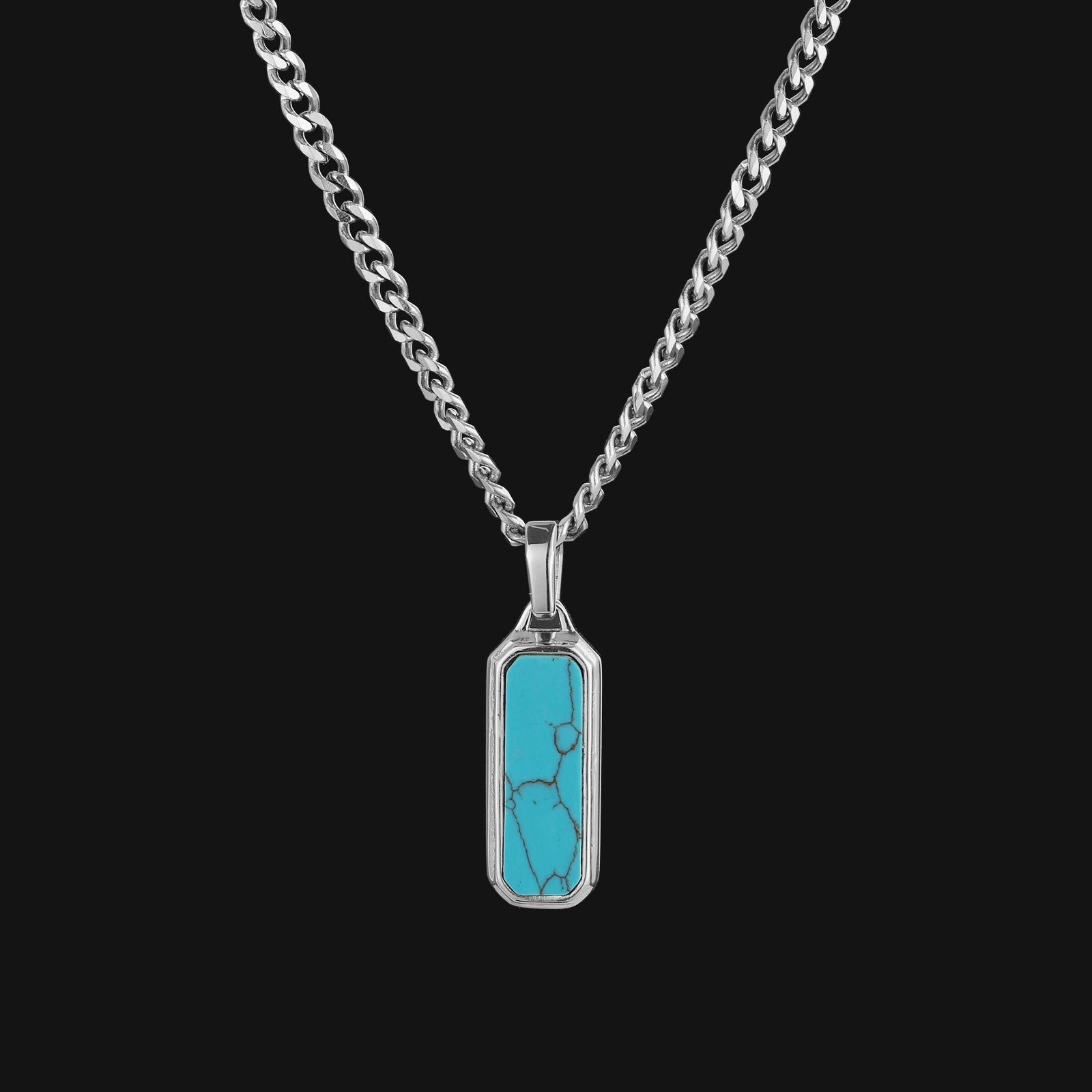 Turquoise Stone Pendant - Silver RG180 - rgmntco