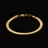 The Herringbone Bracelet 6mm - Gold RG356